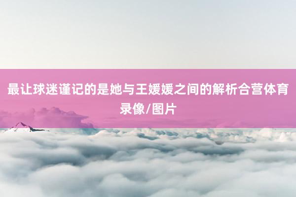 最让球迷谨记的是她与王媛媛之间的解析合营体育录像/图片