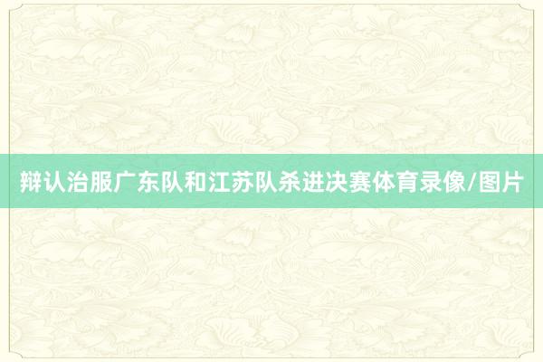 辩认治服广东队和江苏队杀进决赛体育录像/图片