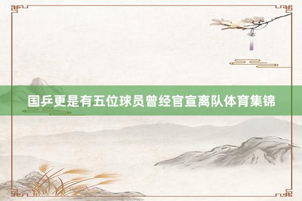 国乒更是有五位球员曾经官宣离队体育集锦