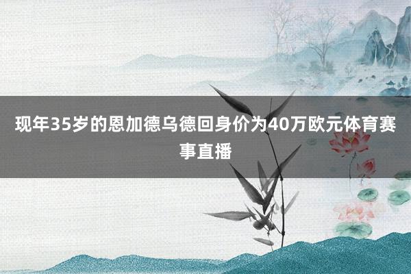 现年35岁的恩加德乌德回身价为40万欧元体育赛事直播