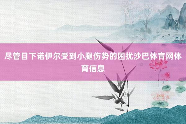 尽管目下诺伊尔受到小腿伤势的困扰沙巴体育网体育信息